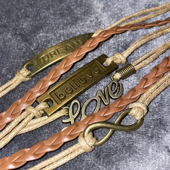 “DREAM” LOVE “believe” Infinity Loop Inspirational Braided Beautiful Bracelet - Picture 3 of 6